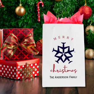 Weihnachtsflugzeug Snowflake Foto Funny Aviation Mittlere Geschenktüte