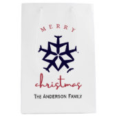 Weihnachtsflugzeug Snowflake Foto Funny Aviation Mittlere Geschenktüte (Vorderseite)