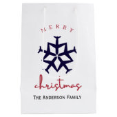 Weihnachtsflugzeug Snowflake Foto Funny Aviation Mittlere Geschenktüte (Rückseite)