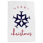 Weihnachtsflugzeug Snowflake Foto Funny Aviation Mittlere Geschenktüte (Vorderseite)