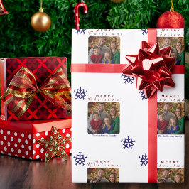 Weihnachtsflugzeug Snowflake Foto Funny Custom Geschenkpapier