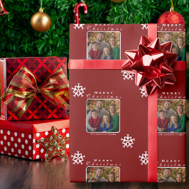 Weihnachtsflugzeug Snowflake Foto Funny Custom Geschenkpapier