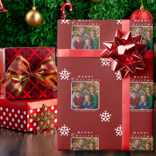 Weihnachtsflugzeug Snowflake Foto Funny Custom Geschenkpapier