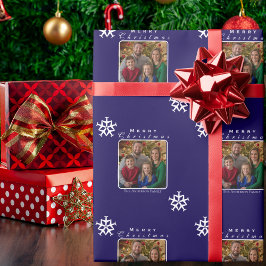 Weihnachtsflugzeug Snowflake Foto Funny Custom Geschenkpapier