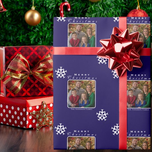 Weihnachtsflugzeug Snowflake Foto Funny Custom Geschenkpapier