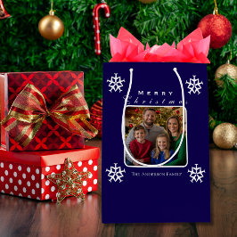 Weihnachtsflugzeug Snowflake Foto Funny Custom Mittlere Geschenktüte