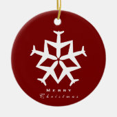 Weihnachtsflugzeug Snowflake Foto Moderne Luftfahr Keramik Ornament (Vorne)