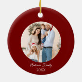 Weihnachtsflugzeug Snowflake Foto Moderne Luftfahr Keramik Ornament (Hinten)