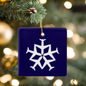 Weihnachtsflugzeug Snowflake Modernes Niedliches F Keramikornament