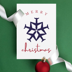 Weihnachtsflugzeug Snowflake Simply Funny Aviation Postkarte