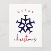 Weihnachtsflugzeug Snowflake Simply Funny Aviation Postkarte (Vorderseite)