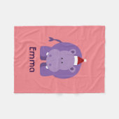 Weihnachtsflusspferd Fleecedecke (Vorderseite (Horizontal))