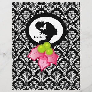 Weihnachtsflyer Salon Schmetterling Frau Silhouett Flyer