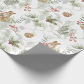 Weihnachtsfocken, Kiefernzweige, Beeren Geschenkpapier (Ecke)