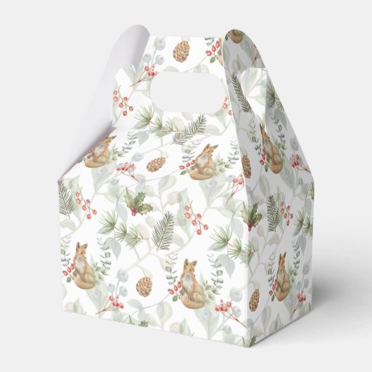 Weihnachtsfocken, Kiefernzweige, Beeren Geschenkschachtel (Vorderseite)