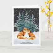 Weihnachtsfockenpaare mit Bäumen und Schnee Wasser Karte (Gelbe Blume)