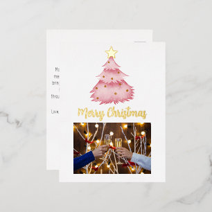 Weihnachtsfohlen-Foto Postkarte, Foil-Postkarte Folien Feiertagspostkarte