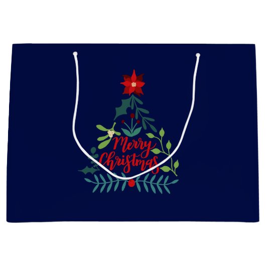 Weihnachtsfoliage-Blätter Große Geschenktüte (Vorderseite)