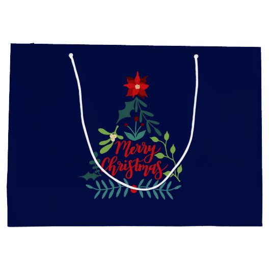 Weihnachtsfoliage-Blätter Große Geschenktüte (Rückseite)