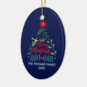 Weihnachtsfoliage-Blätter Keramik Ornament (Links)