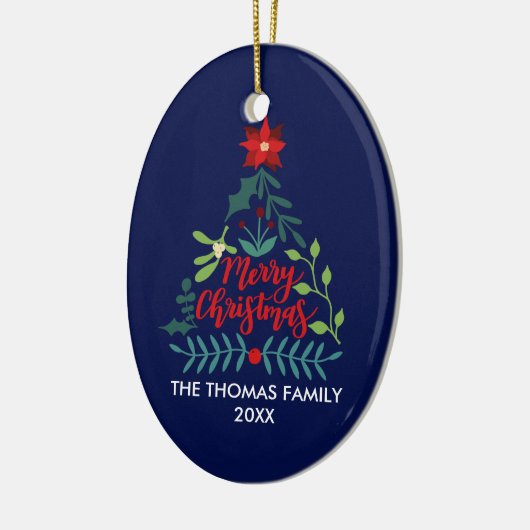 Weihnachtsfoliage-Blätter Keramik Ornament (Links)