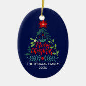 Weihnachtsfoliage-Blätter Keramik Ornament (Vorne)