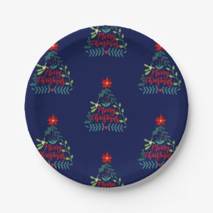 Weihnachtsfoliage-Blätter Pappteller