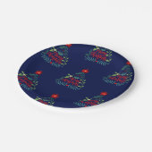 Weihnachtsfoliage-Blätter Pappteller (Schrägansicht)