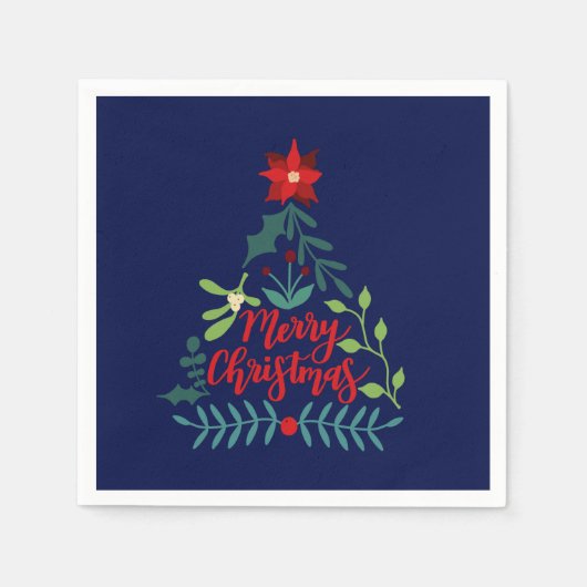 Weihnachtsfoliage-Blätter Serviette (Vorderseite)