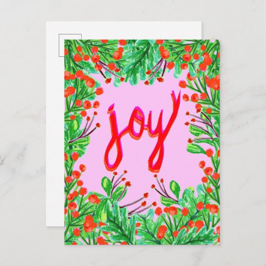 Weihnachtsfoliage - Freude Feiertagspostkarte (Vorne/Hinten)