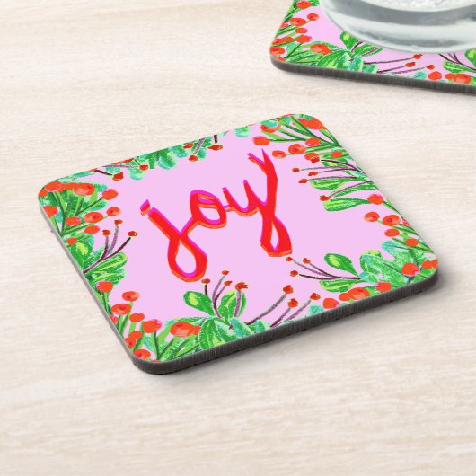 Weihnachtsfoliage - Freude Getränkeuntersetzer (Linke Seite)