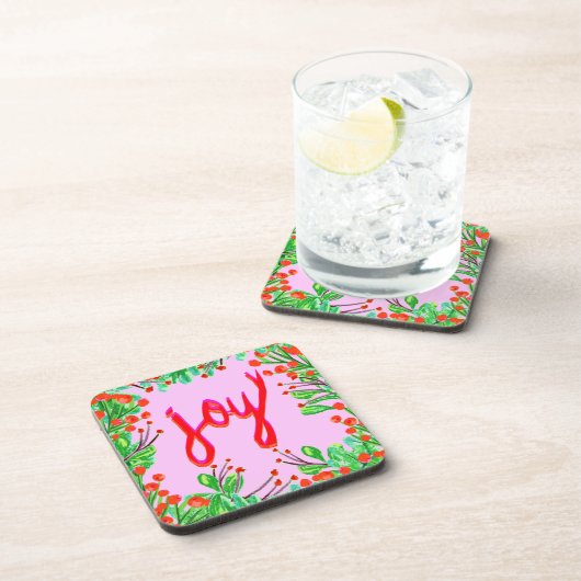 Weihnachtsfoliage - Freude Getränkeuntersetzer (Rechte Seite)