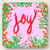 Weihnachtsfoliage - Freude Getränkeuntersetzer (Vorderseite)