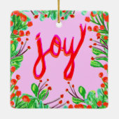 Weihnachtsfoliage - Freude Keramikornament (Rückseite)