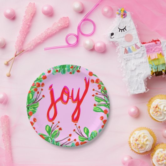 Weihnachtsfoliage - Freude Pappteller (Party)