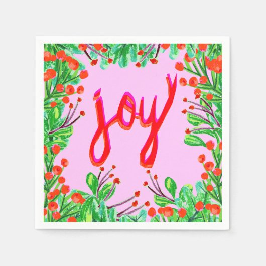 Weihnachtsfoliage - Freude Serviette (Vorderseite)