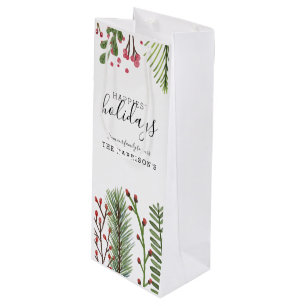 Weihnachtsfoliage Personalisiert Geschenktüte Für Weinflaschen