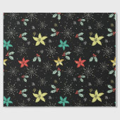 Weihnachtsfolien-Blume und Schneeflocken-Muster Geschenkpapier (Flach)