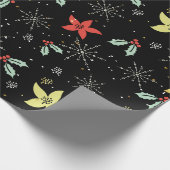 Weihnachtsfolien-Blume und Schneeflocken-Muster Geschenkpapier (Ecke)