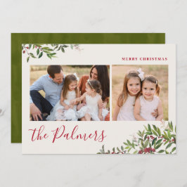 Weihnachtsfolien der Wasserfarbe Familiensignatur Feiertagskarte