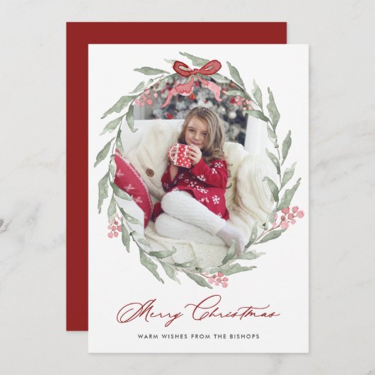 Weihnachtsfolien-Foto Feiertagskarte (Vorne/Hinten)