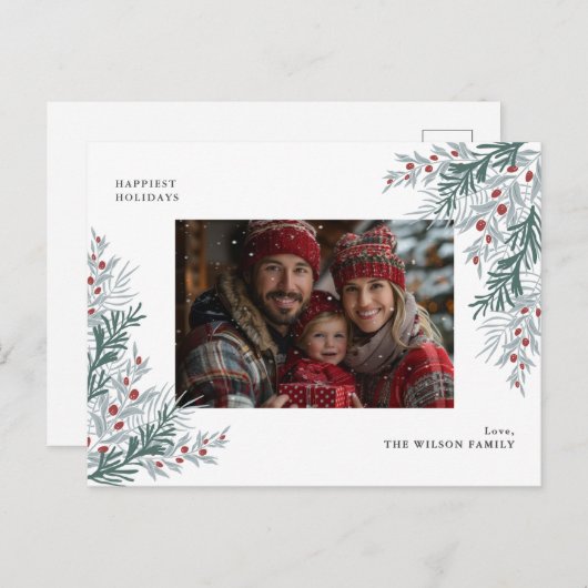 Weihnachtsfolien-Foto Feiertagspostkarte (Vorne/Hinten)