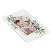 Weihnachtsfolien-Foto in Aquarellen Save the Date Magnet (Rechte Seite)