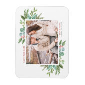Weihnachtsfolien-Foto in Aquarellen Save the Date Magnet (Vertikal)