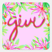 Weihnachtsfolien - geben quadratischer aufkleber (Vorderseite)