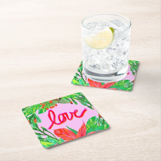 Weihnachtsfolien - Liebe Rechteckiger Pappuntersetzer (Vor Ort)