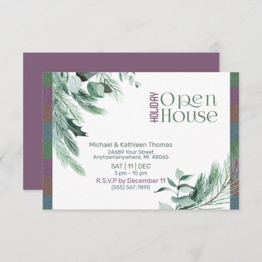 Weihnachtsfolien Modernes Design Open House Einladung (Vorne/Hinten)