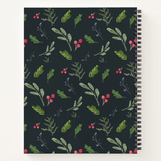 Weihnachtsfolien Personalisiertes Familienrezeptbu Notizblock (Rückseite)