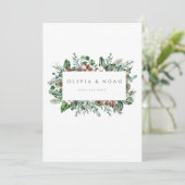 Weihnachtsfolien Pinecone Save the Date Karte (Stehend Vorderseite)