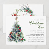 Weihnachtsfolien & Red Bird Christmas Eve Party Einladung (Vorne/Hinten)